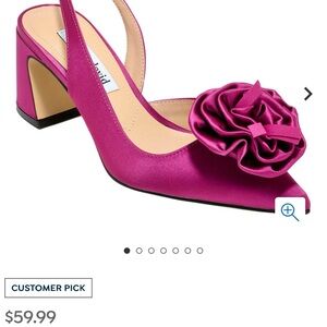 NEW never worn David Charles Satin Rosette Block Heel Pumps Magenta Womens 8.5